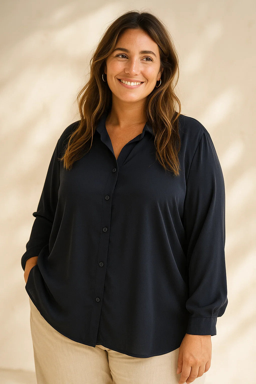 Chemise Fluide Dos Plissé - TU du 44 au 50