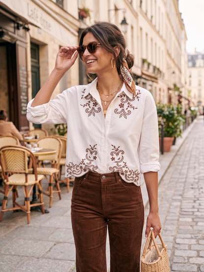 Chemise Margaux - Blanche Boutonnée