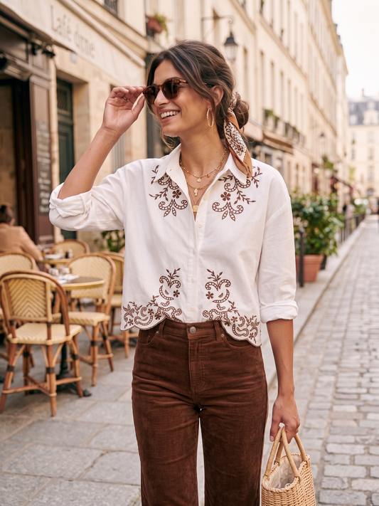 Chemise Margaux - Blanche Boutonnée