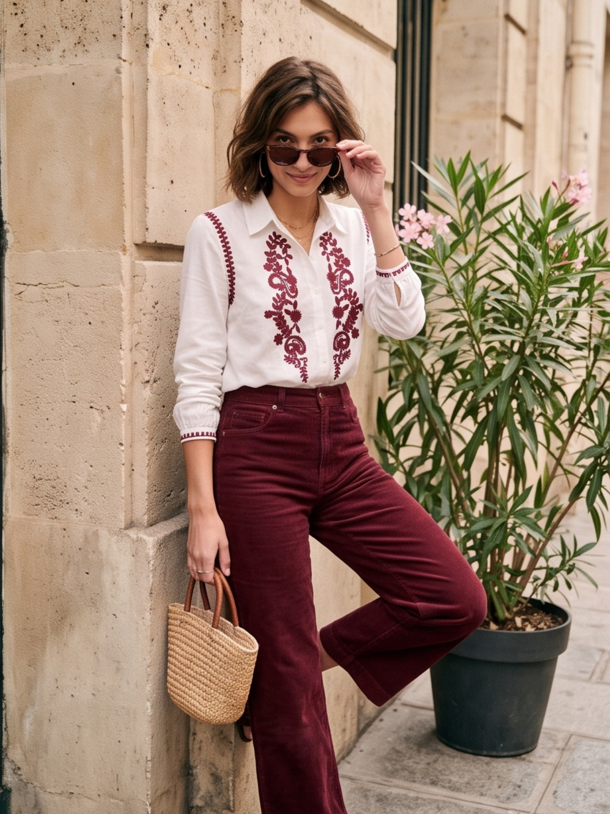 Chemise Garance - Bordeaux Brodée