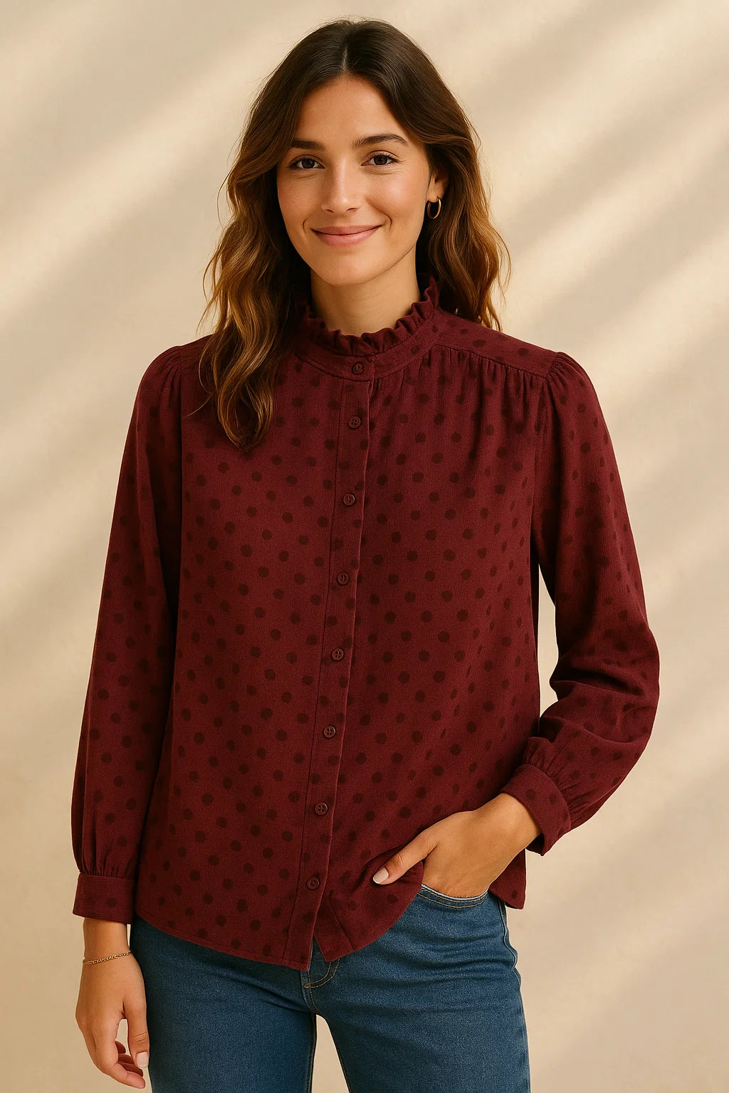 Chemise Velours Pois