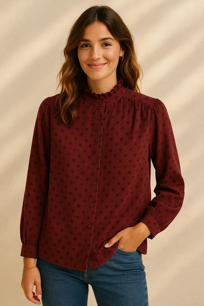 Chemise Velours Pois