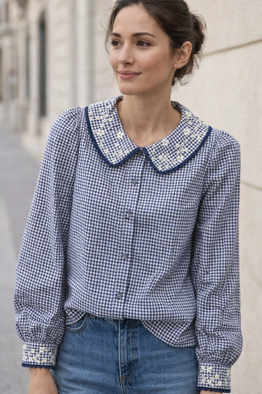 Chemise Vichy Col Claudine