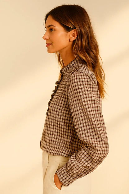 Chemise Vichy Marron