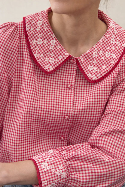 Chemise Vichy Col Claudine