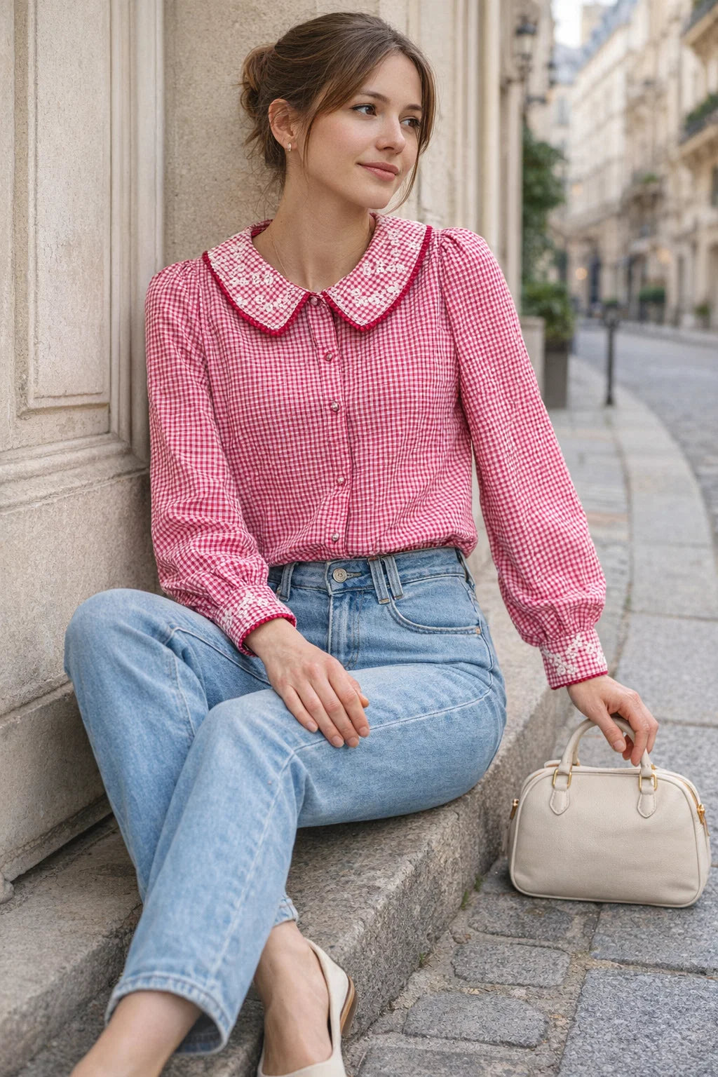 Chemise Vichy Col Claudine