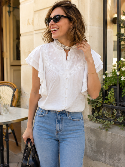 Chemise Brodée Blanche