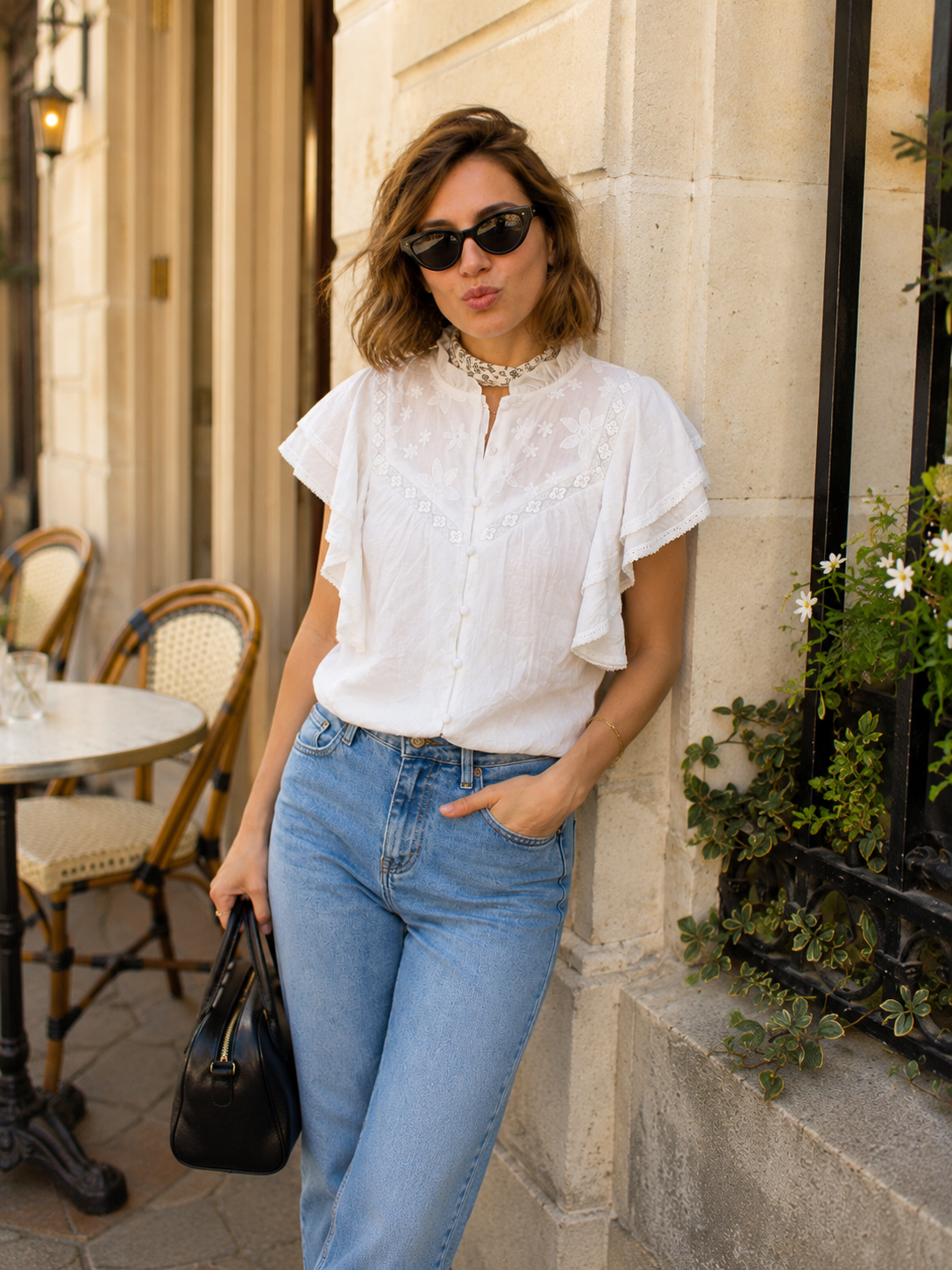 Chemise Brodée Blanche