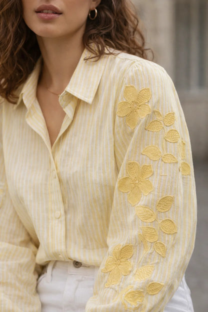Chemise Fleurie Jaune