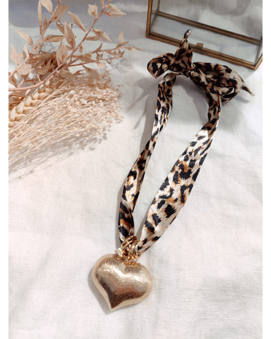 Collier Léopard Coeur Doré