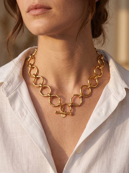 Collier maille doré en acier inoxydable, sans pendentif