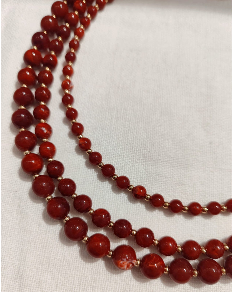 Collier Multi-Rangs Résine