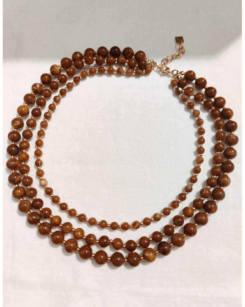 Collier Multi-Rangs Résine