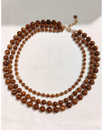 Collier avec perles de résine rouges bordeaux LOUMA Collier avec perles de résine rouges bordeaux LOUMA