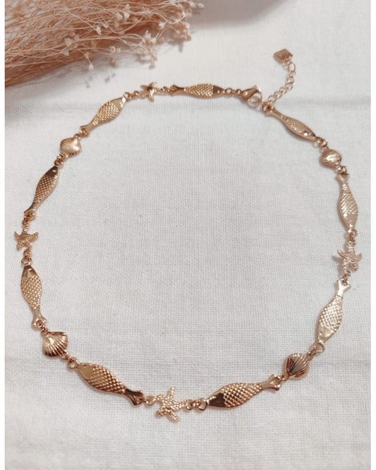 Collier Poissons Doré