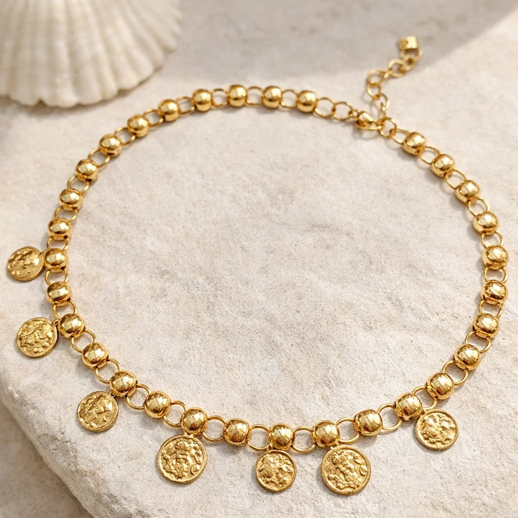 Collier Breloques Martelées