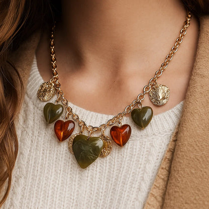 Collier Doré Cœurs