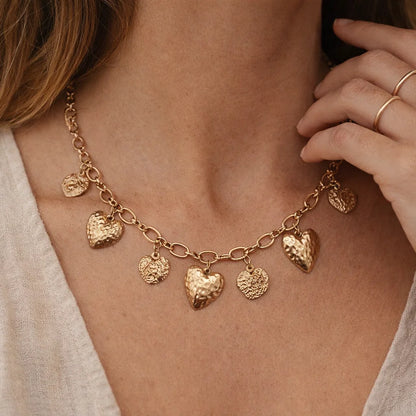 Collier Coeur Martelé