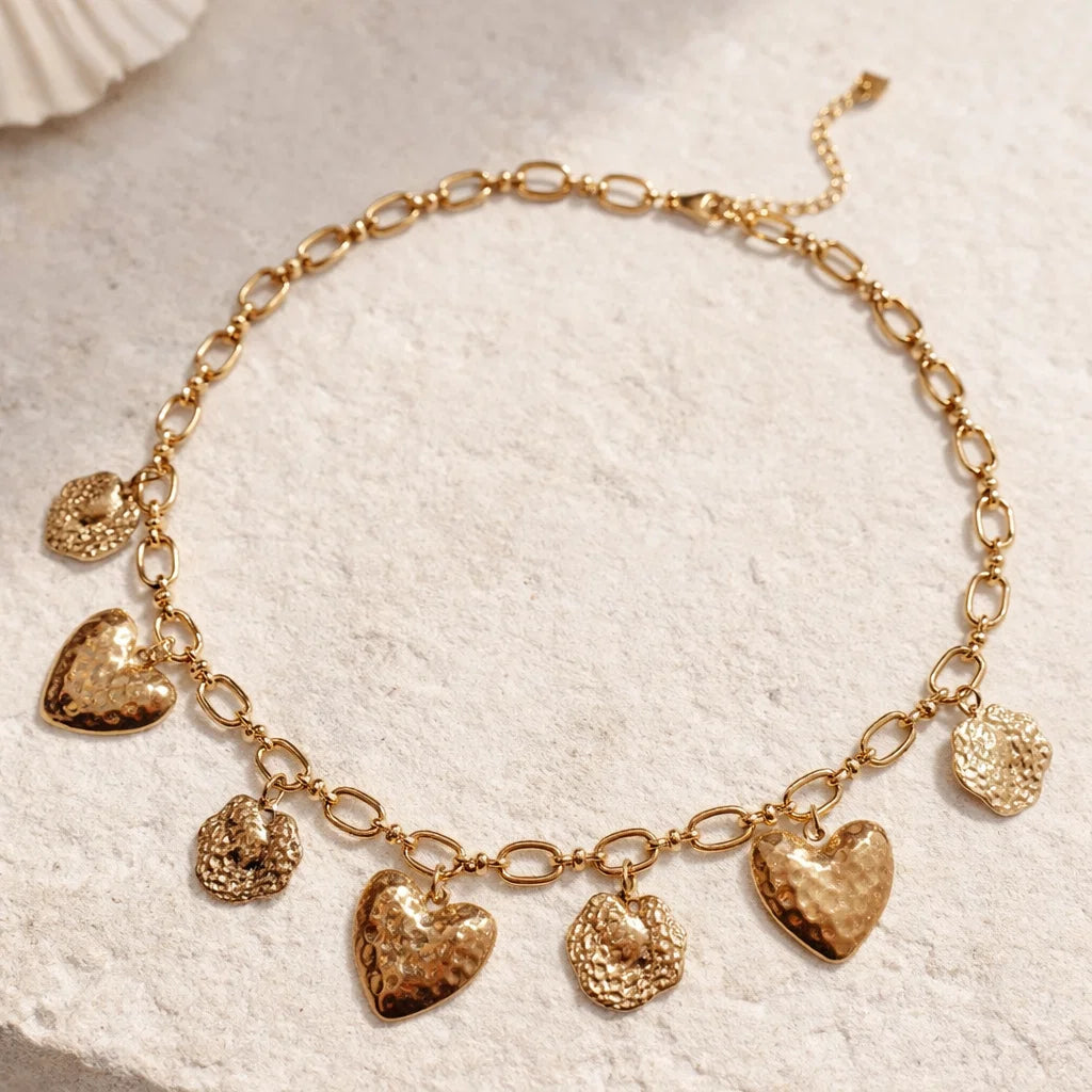 Collier Coeur Martelé