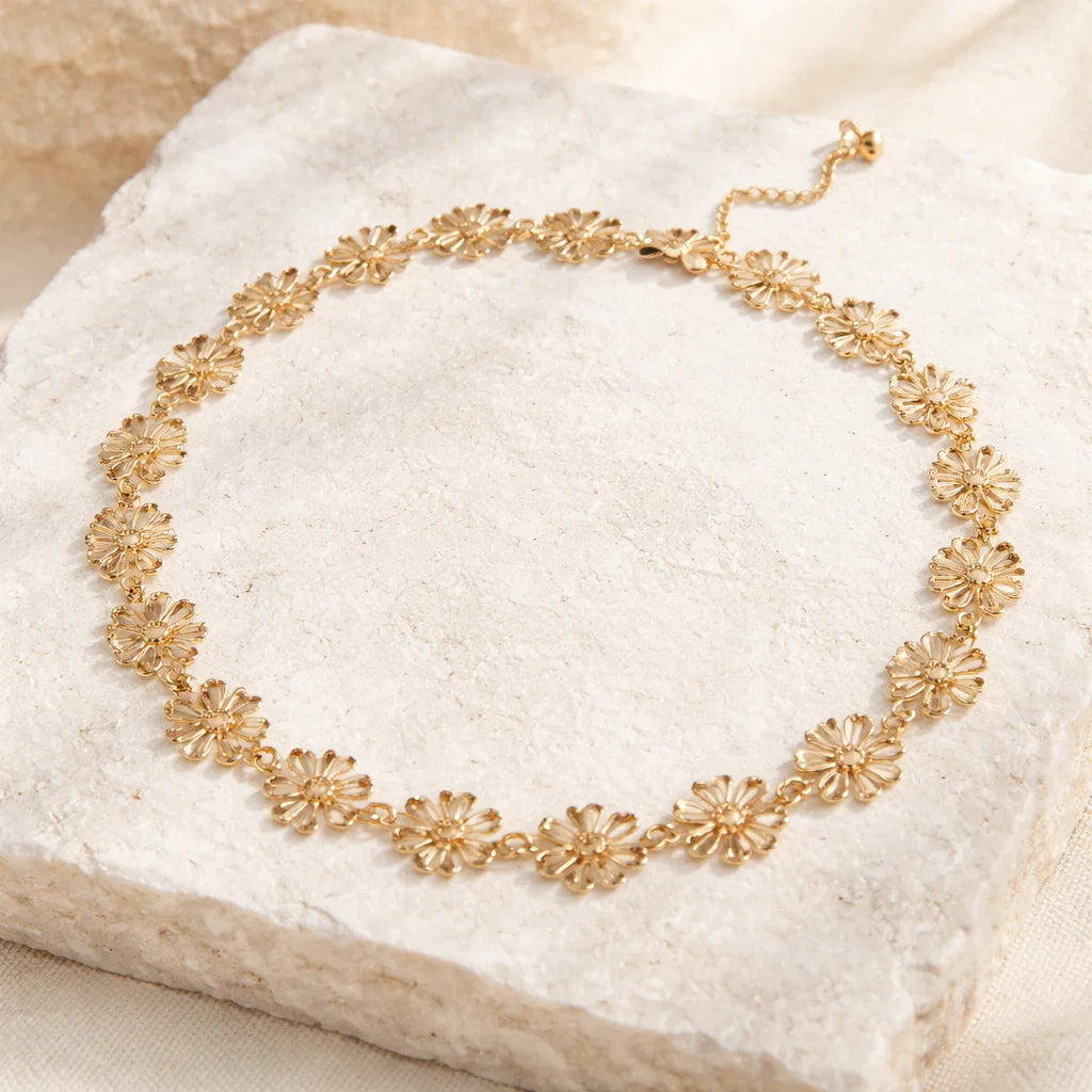 Collier Fleurs Dorées