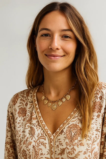 Collier Multi-Cœurs Doré