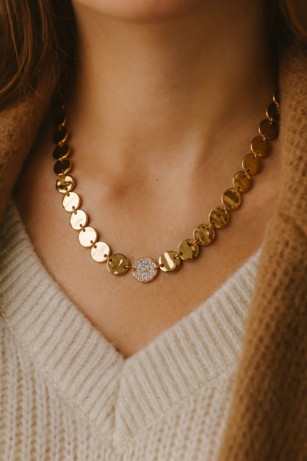 Collier Pastilles Dorées