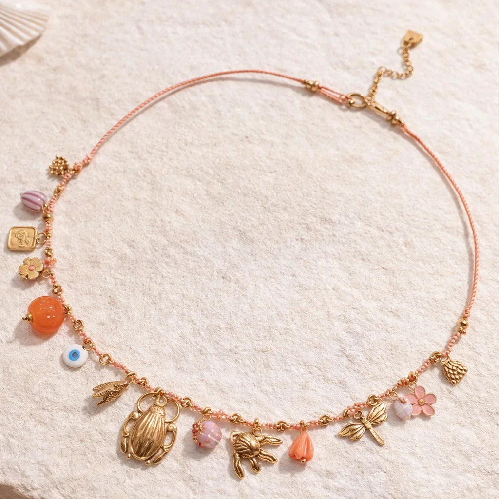 Collier Breloques Scarabée