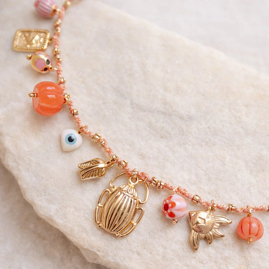 Collier Breloques Scarabée