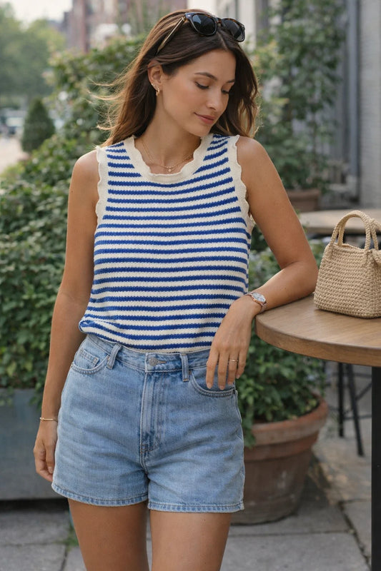 Débardeur Maille Rayée