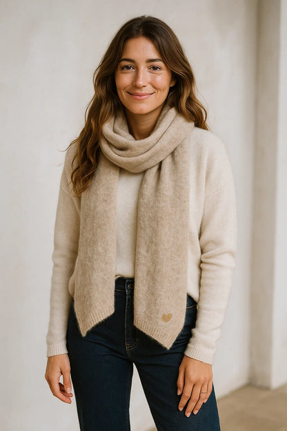 Écharpe Cœur Brodé