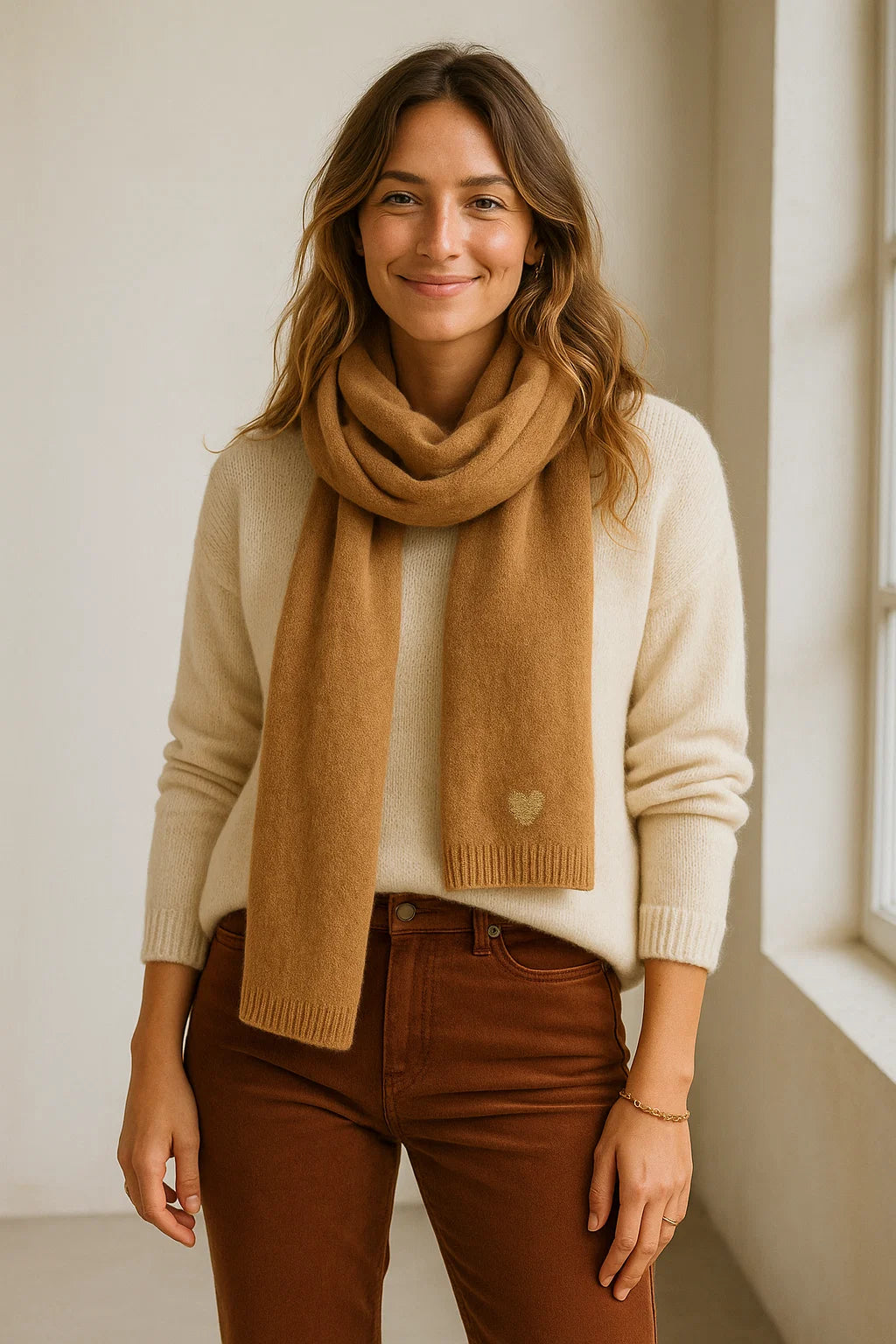 Écharpe Cœur Brodé