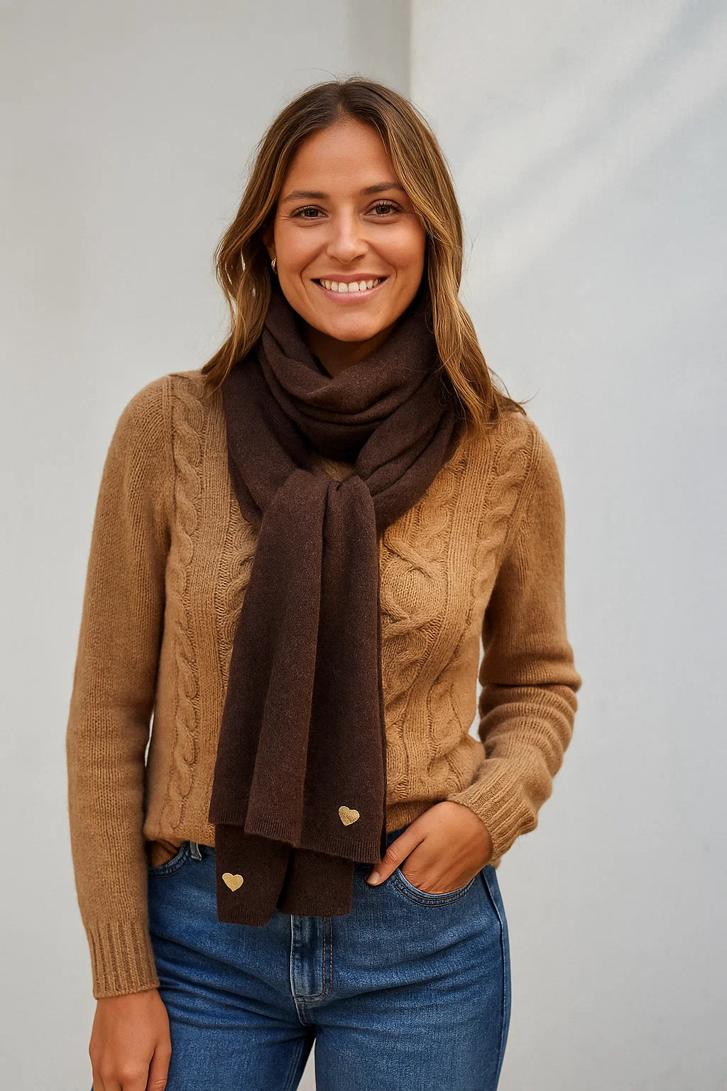 Écharpe Cœur Brodé