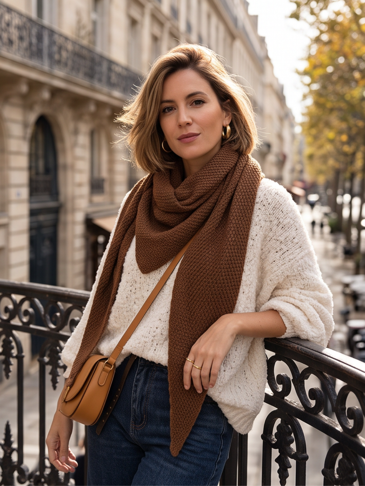 Écharpe Solène - Triangle Grosse Maille