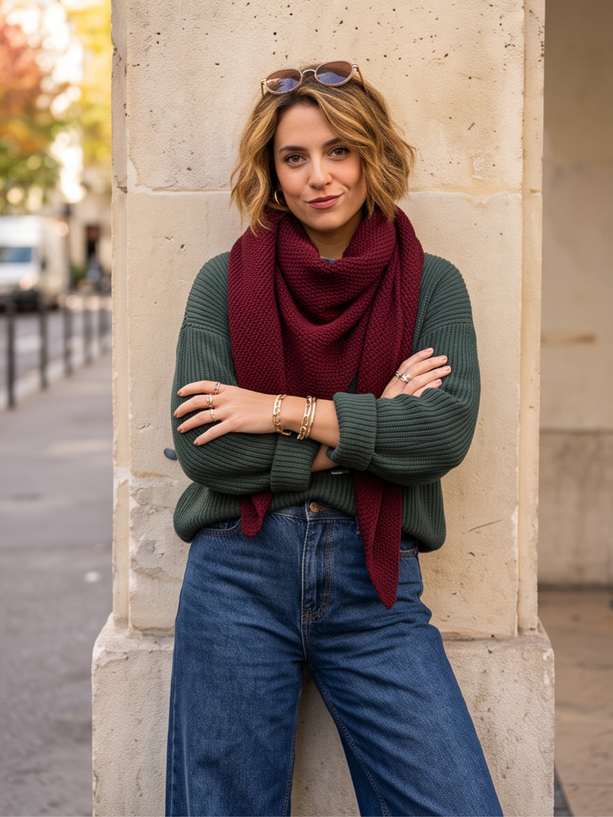 Écharpe Solène - Triangle Grosse Maille