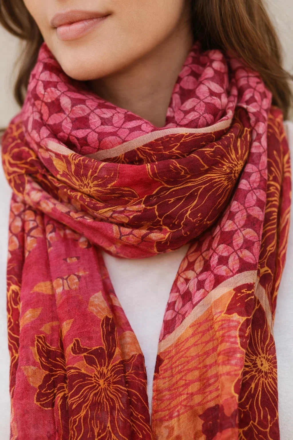 Foulard Batik et Pivoines