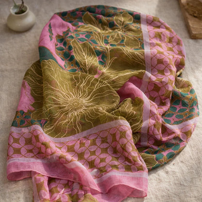 Foulard Batik et Pivoines