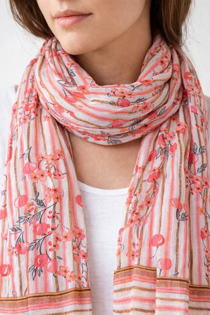 Foulard Rayures et Cerises