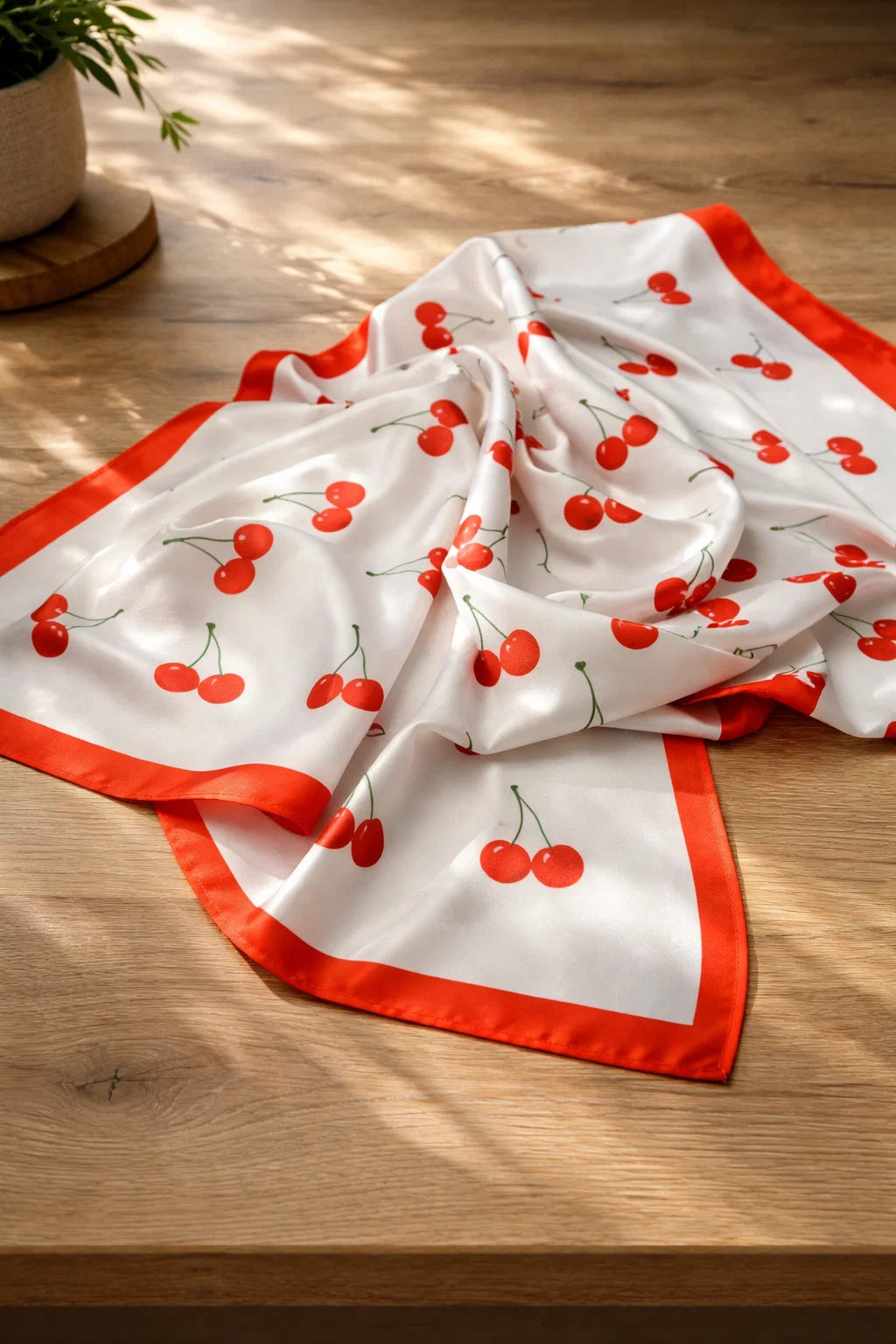 Carré de Foulard Rouge Cerise