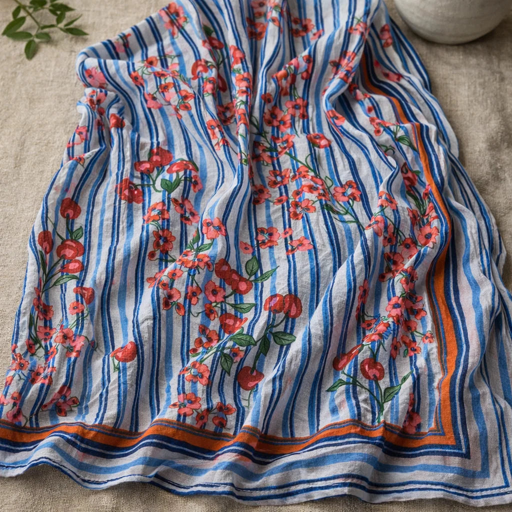 Foulard Rayures et Cerises