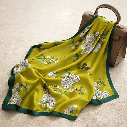 Foulard Soie Fleuri