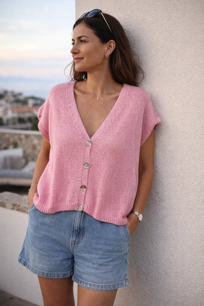 Gilet Maille Boutonné