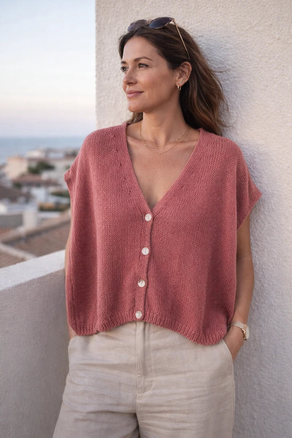 Gilet Maille Boutonné