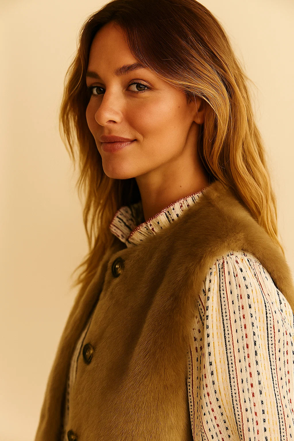 Gilet sans Manches Fausse Fourrure