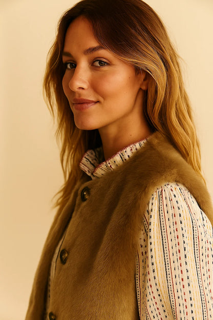 Gilet sans Manches Fausse Fourrure