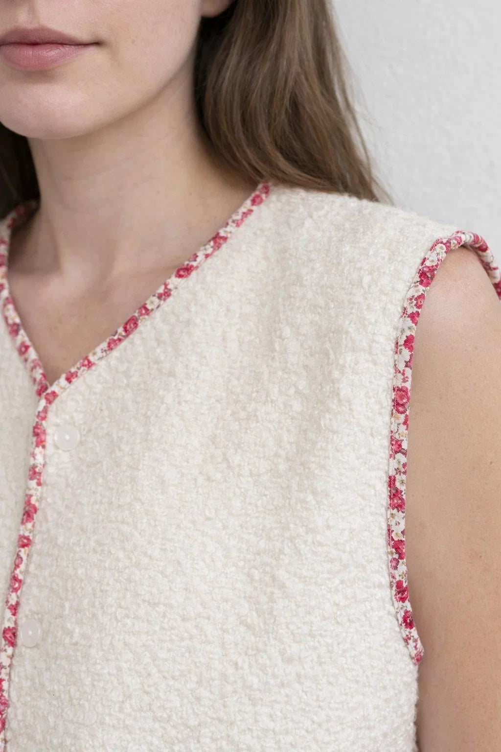 Gilet sans Manches Bords Fleuris