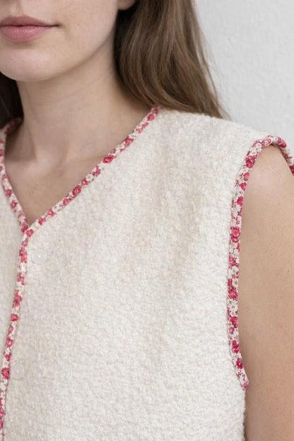 Gilet sans Manches Bords Fleuris