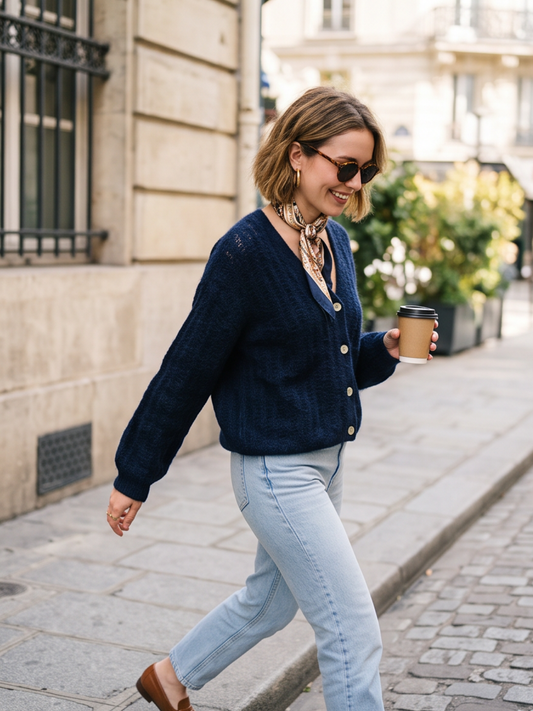 Gilet Hermine - Boutons Alpaga