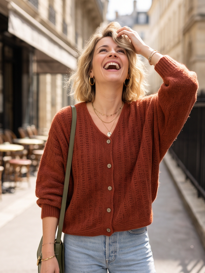 Gilet Hermine - Boutons Alpaga