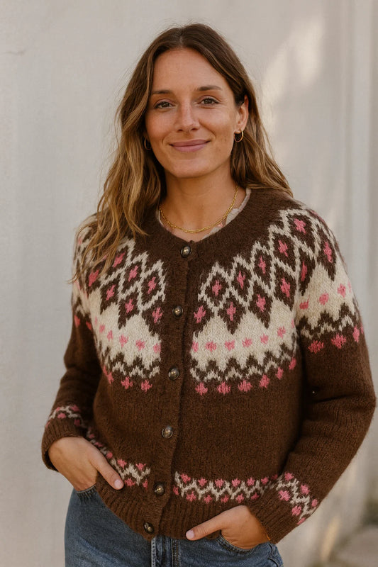 Gilet Jacquard Chocolat