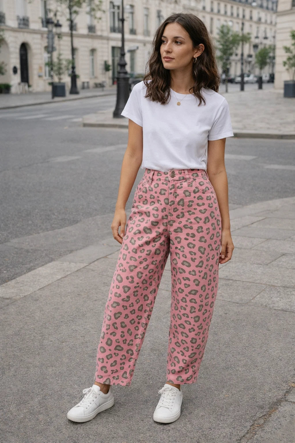 Pantalon Barrel Léopard